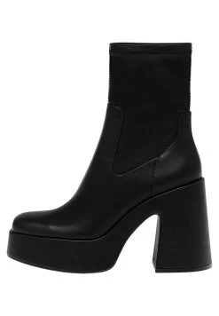 PULL & BEAR Stretch- Enkellaarsjes Met Plateauzool - Black
