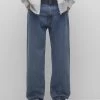 PULL & BEAR Wide - Relaxed Fit Jeans - Blue Grey