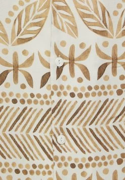 PULL & BEAR Print Short Sleeve - Overhemd - Ochre -PULL BEAR Winkel a6207550d7ee4d0a86b06e1b62ab2487