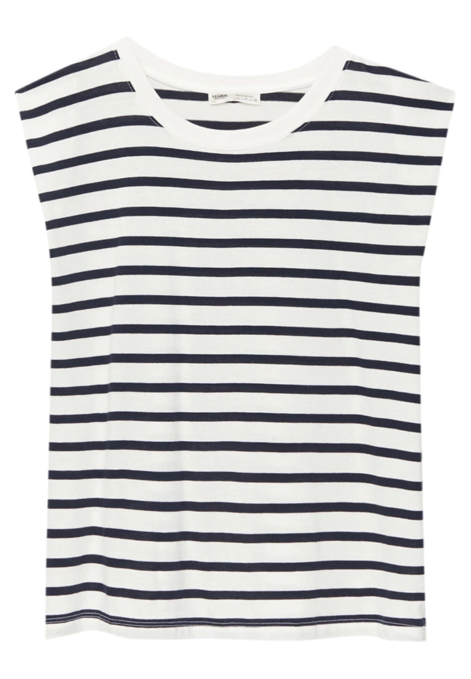 PULL & BEAR Striped Sleeveless - Top - White 5 PULL & BEAR Striped Sleeveless - Top - White - Afbeelding 5