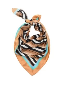 PULL & BEAR Striped- Halsdoek - Light Brown