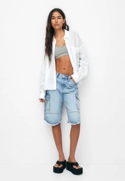 PULL & BEAR Rustic With Pocket - Overhemdblouse - White -PULL BEAR Winkel a7a4a70998904c48a1fe43e775db800e