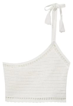 PULL & BEAR Asymmetric Crochet Crop With Tassels - Top - Beige -PULL BEAR Winkel a84ea9f3fb3c46289494ab5b9c672e33