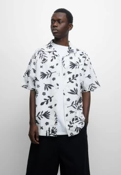 PULL & BEAR Floral Print Short Sleeve - Overhemd - White