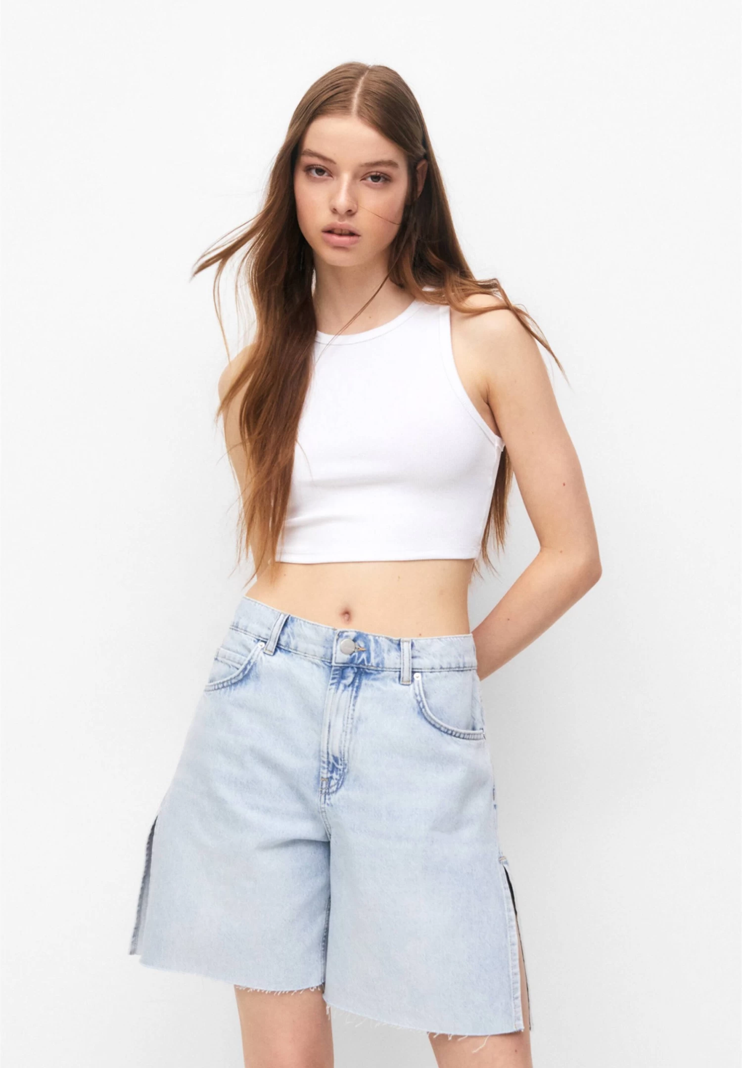 PULL & BEAR Bermuda- Jeansshort - Blue Denim 1 PULL & BEAR Bermuda- Jeansshort - Blue Denim