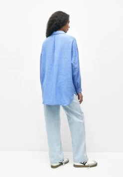 PULL & BEAR Rustic Oversized- Overhemdblouse - Blue -PULL BEAR Winkel ab2b3c45170e482595562fd6d095393e