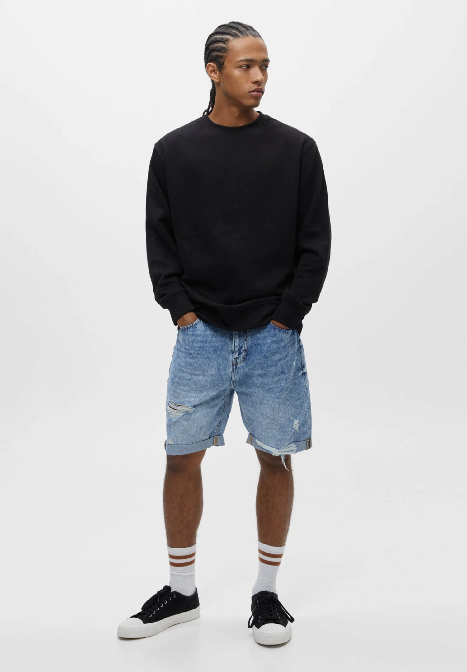 PULL & BEAR Bermuda- Jeansshort - Stone Blue Denim 2 PULL & BEAR Bermuda- Jeansshort - Stone Blue Denim - Afbeelding 2