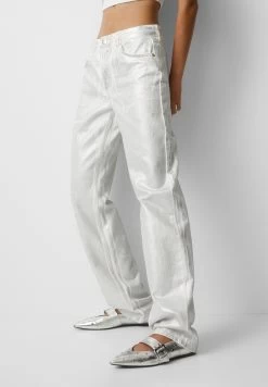 PULL & BEAR Metallic - Straight Leg Jeans - Silver Coloured -PULL BEAR Winkel aca0e73f6136473b9978b28cc74dd27a