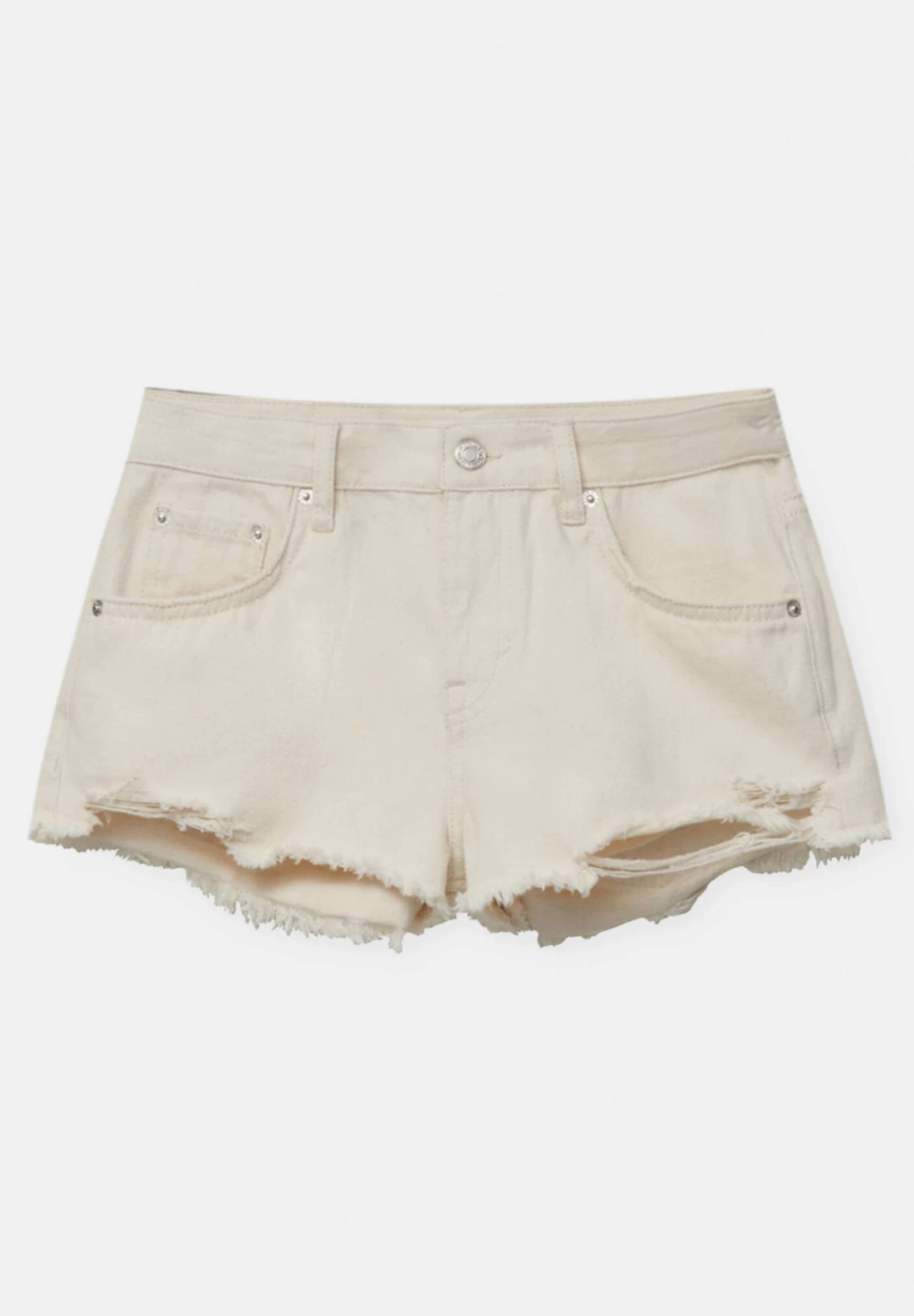 PULL & BEAR Low-Waist - Jeansshort - Sand 8 PULL & BEAR Low-Waist - Jeansshort - Sand - Afbeelding 8