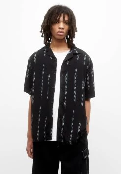 PULL & BEAR Short Sleeve- Overhemd - Black