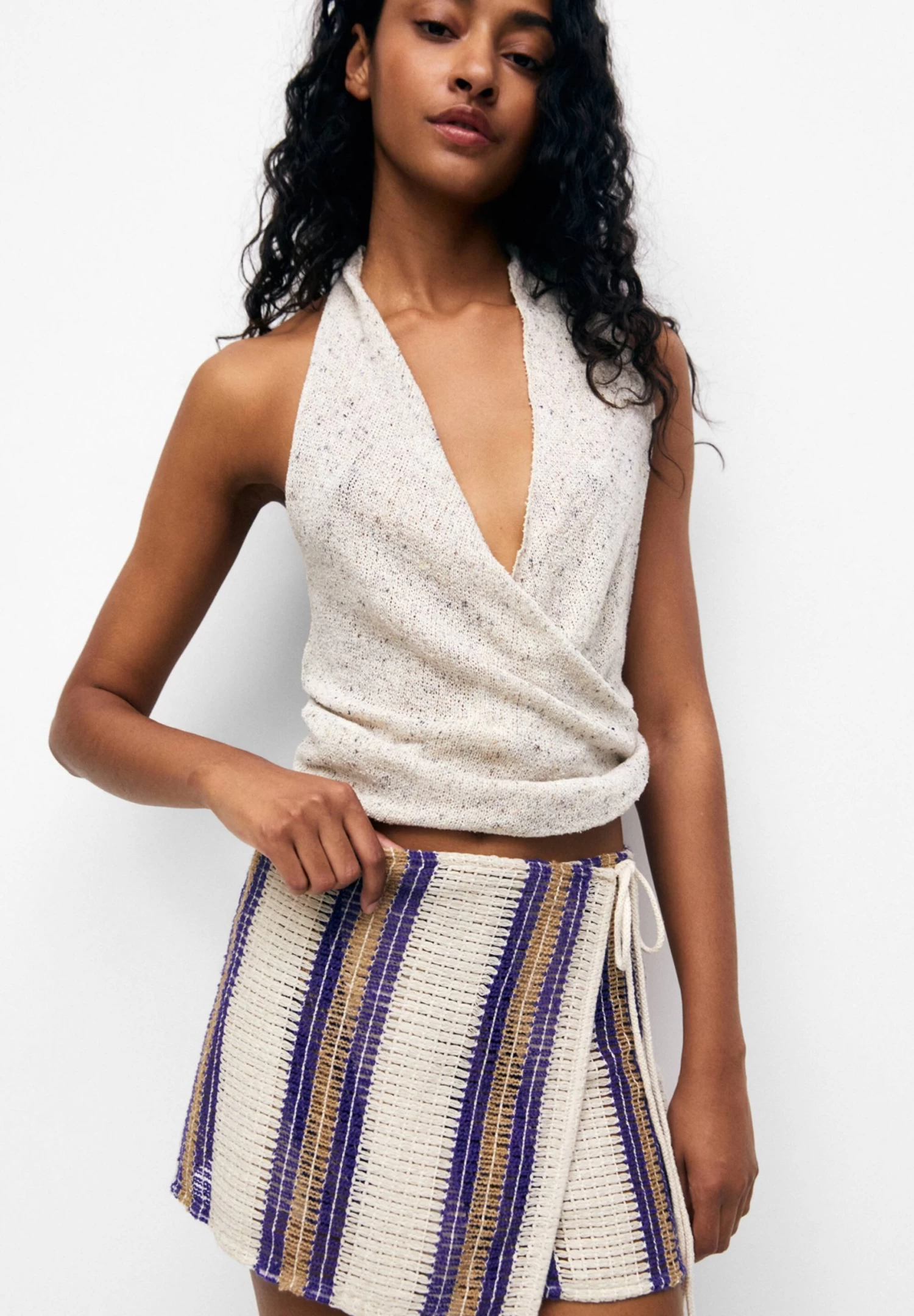 PULL & BEAR Crochet - A-Lijn Rok - Beige 4 PULL & BEAR Crochet - A-Lijn Rok - Beige - Afbeelding 4