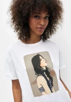 PULL & BEAR Short Sleeve With Graphic - T-Shirt Print - White -PULL BEAR Winkel b12bbf0530f94be7a9e9492215d7025d