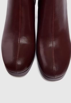 PULL & BEAR Enkellaarsjes Met Plateauzool - Dark Red -PULL BEAR Winkel b14d78c1d60d4d7e85f35421ad4176e1