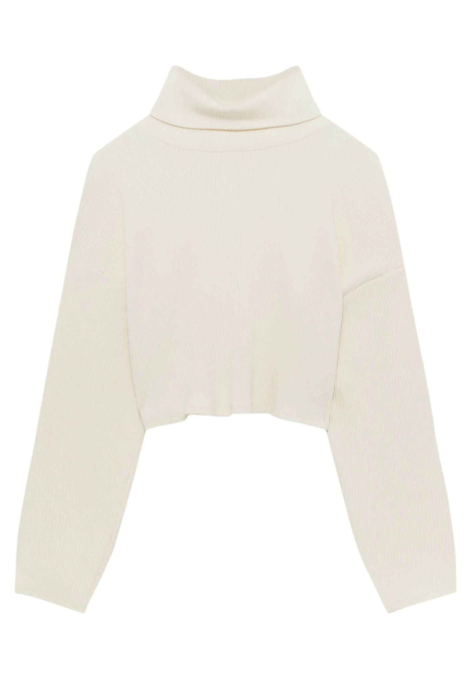 PULL & BEAR High Neck - Trui - Mottled Beige 6 PULL & BEAR High Neck - Trui - Mottled Beige - Afbeelding 6