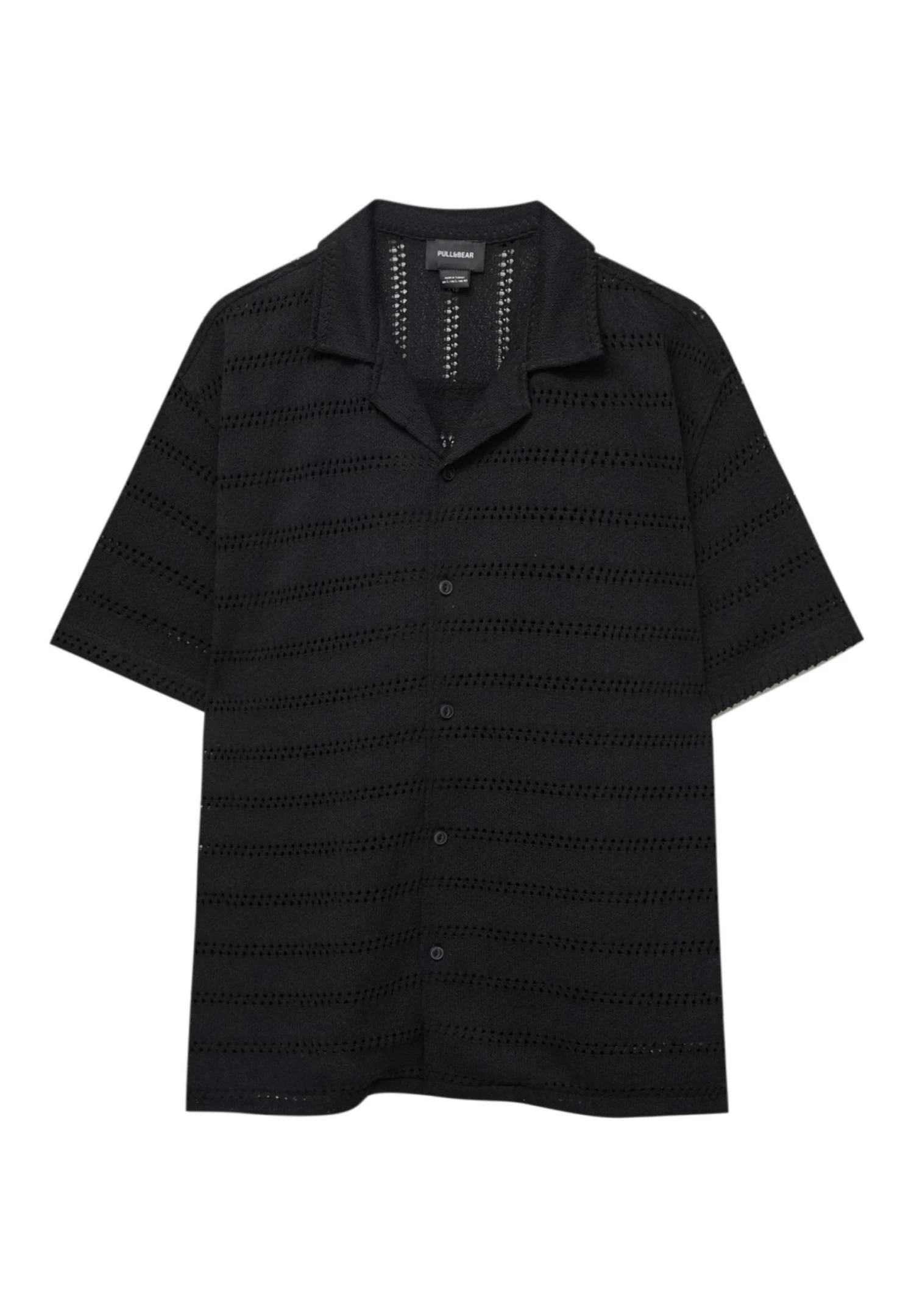 PULL & BEAR Striped - Overhemd - Mottled Black 1 PULL & BEAR Striped - Overhemd - Mottled Black