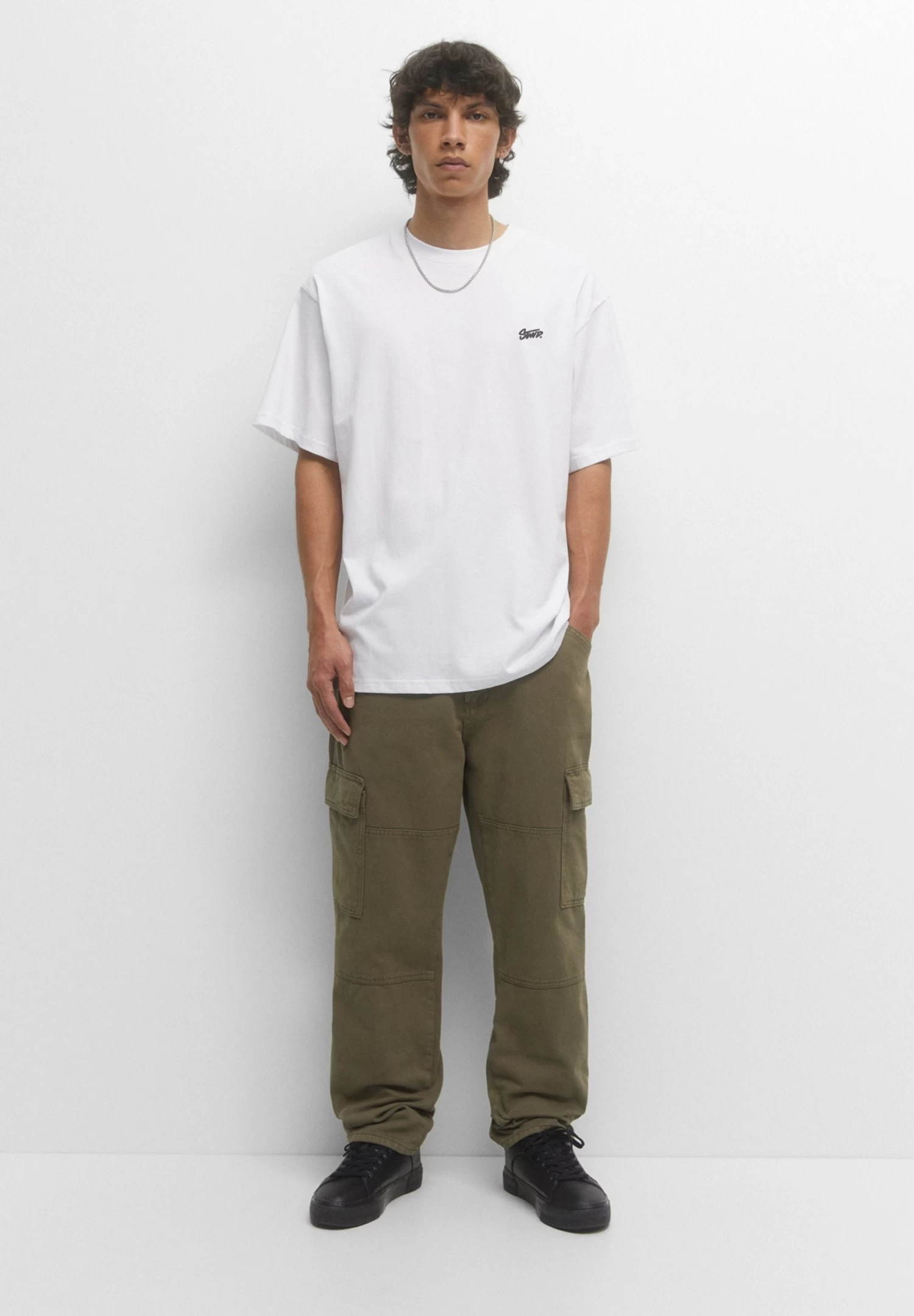 PULL & BEAR Wide-Leg - Cargobroek - Dark Green 2 PULL & BEAR Wide-Leg - Cargobroek - Dark Green - Afbeelding 2