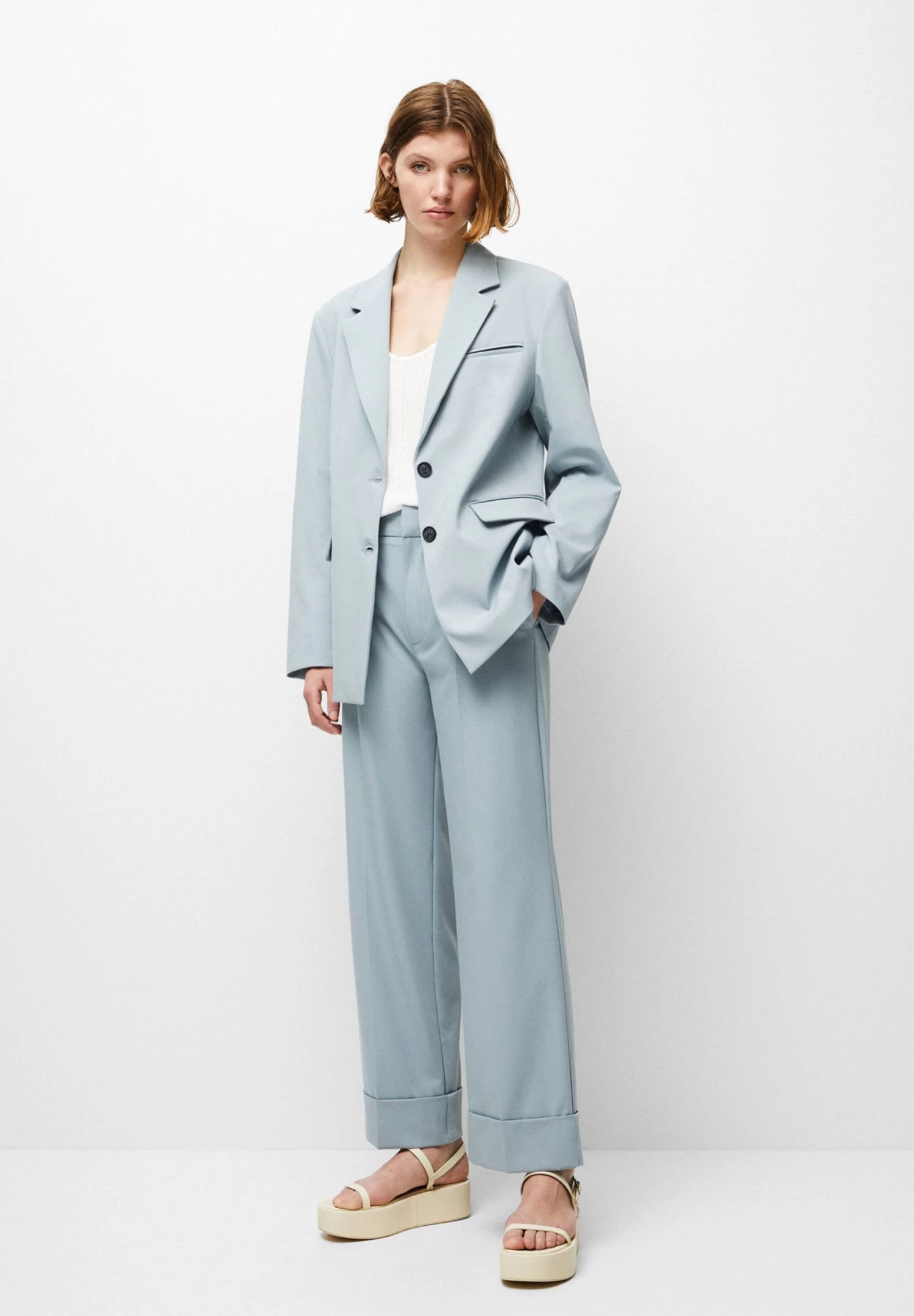 PULL & BEAR Basic - Blazer - Blue / Grey 2 PULL & BEAR Basic - Blazer - Blue / Grey - Afbeelding 2