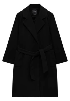 PULL & BEAR Belted Long- Mantel - Mottled Black -PULL BEAR Winkel b61c4c8623ae4daaae7633b7ee96f09e