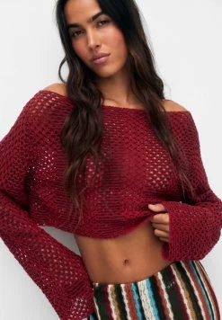 PULL & BEAR With Vertical Stripes - Trui - Dark Red -PULL BEAR Winkel b66599726ebf4180b2c1227772dab1a2