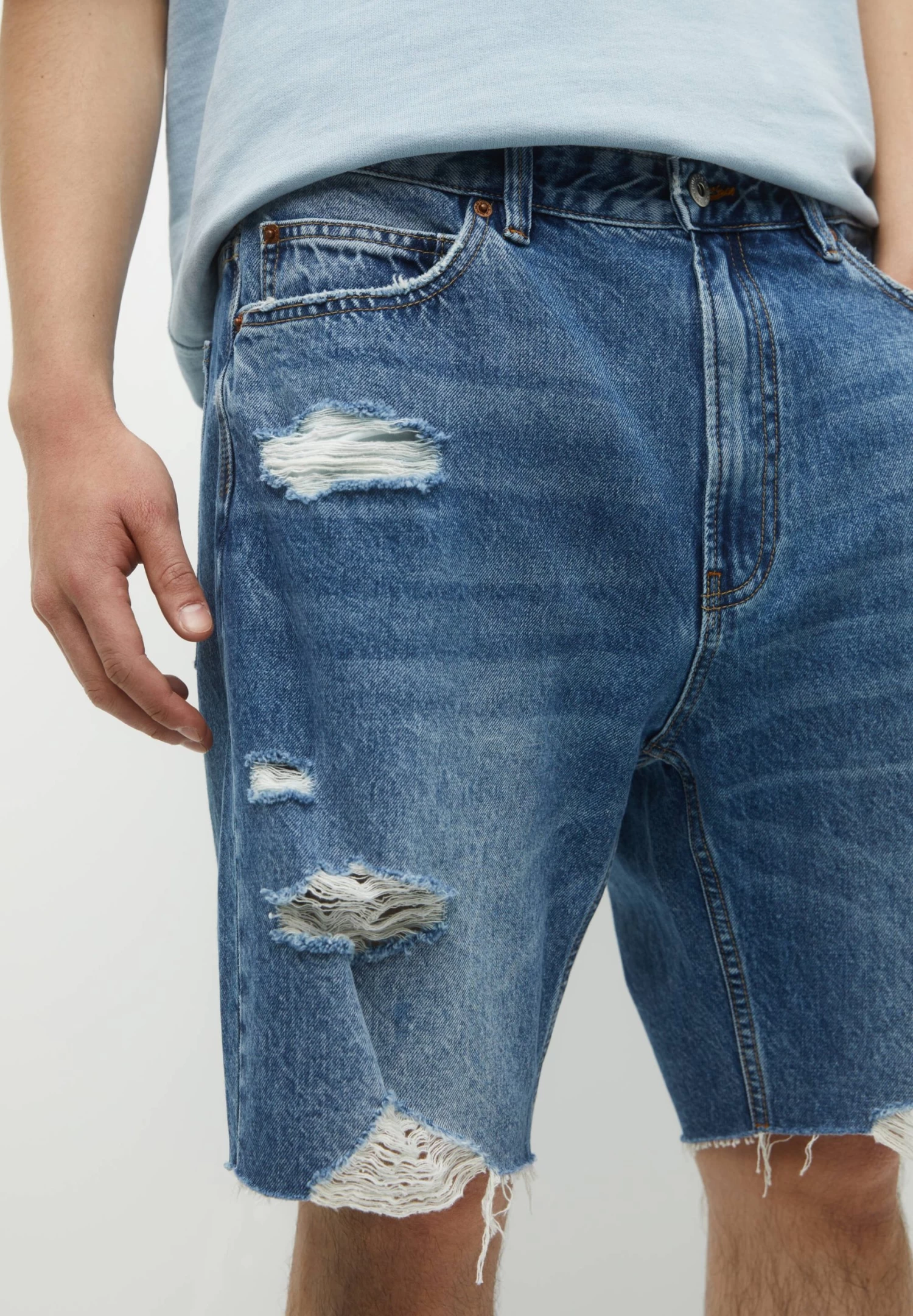 PULL & BEAR Bermuda - Jeansshort - Blue Denim 4 PULL & BEAR Bermuda - Jeansshort - Blue Denim - Afbeelding 4