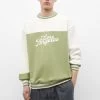 PULL & BEAR Round Neck Stwd - Sweater - Green