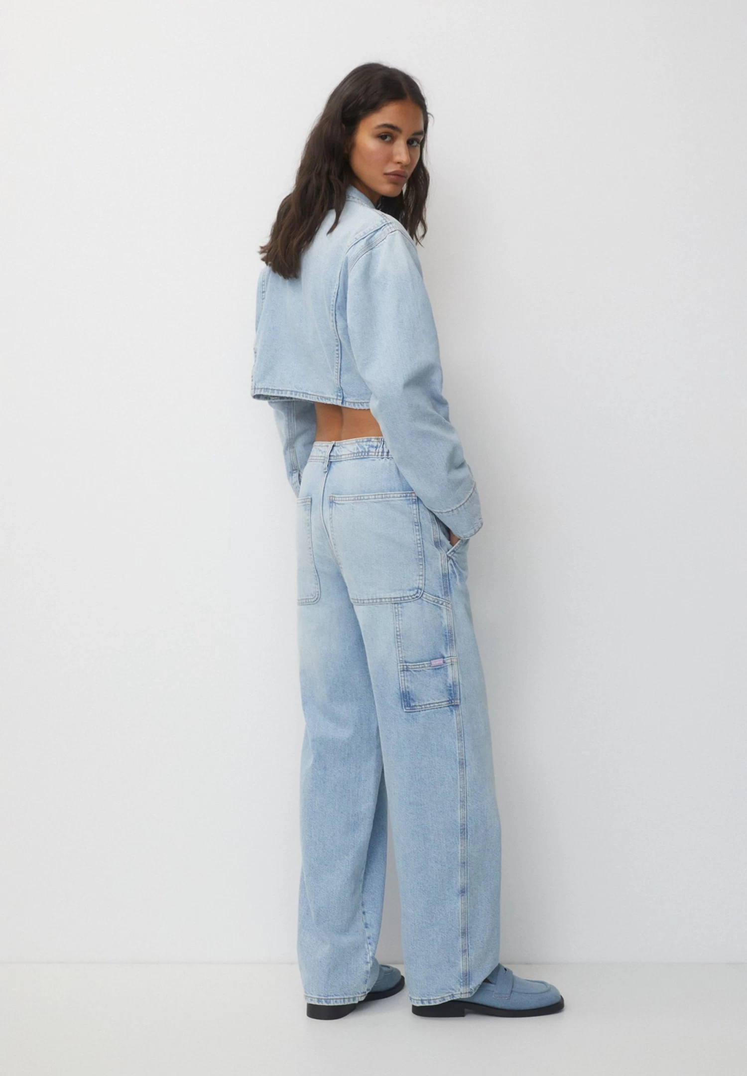 PULL & BEAR Cropped- Spijkerjas - Light-Blue 3 PULL & BEAR Cropped- Spijkerjas - Light-Blue - Afbeelding 3