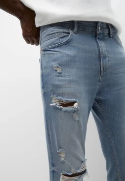 PULL & BEAR Ripped Carrot Fit - Jeans Tapered Fit - Light Blue Denim -PULL BEAR Winkel b7adacfdb0b84441b2543ffc3030d0ce