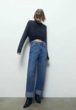 PULL & BEAR Striped Mock Turtleneck- Trui - Mottled Black -PULL BEAR Winkel b9af59c96b7e4390be9311aea80bb0af