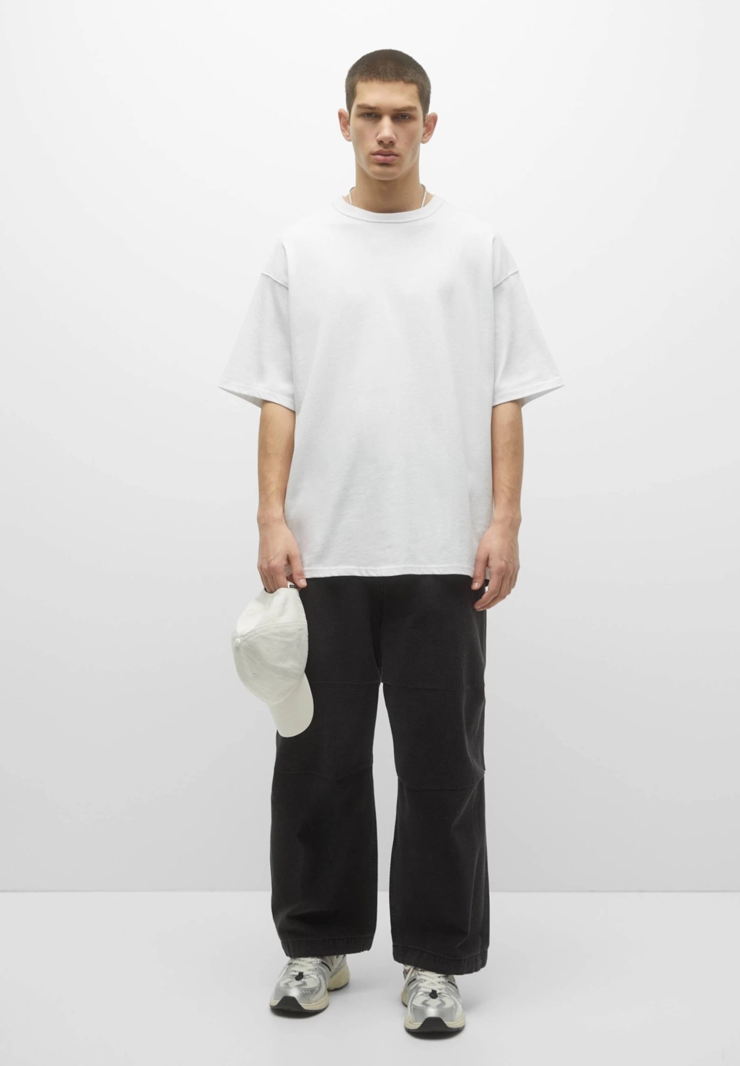 PULL & BEAR Heavy Weight - T-Shirt Basic - White 2 PULL & BEAR Heavy Weight - T-Shirt Basic - White - Afbeelding 2