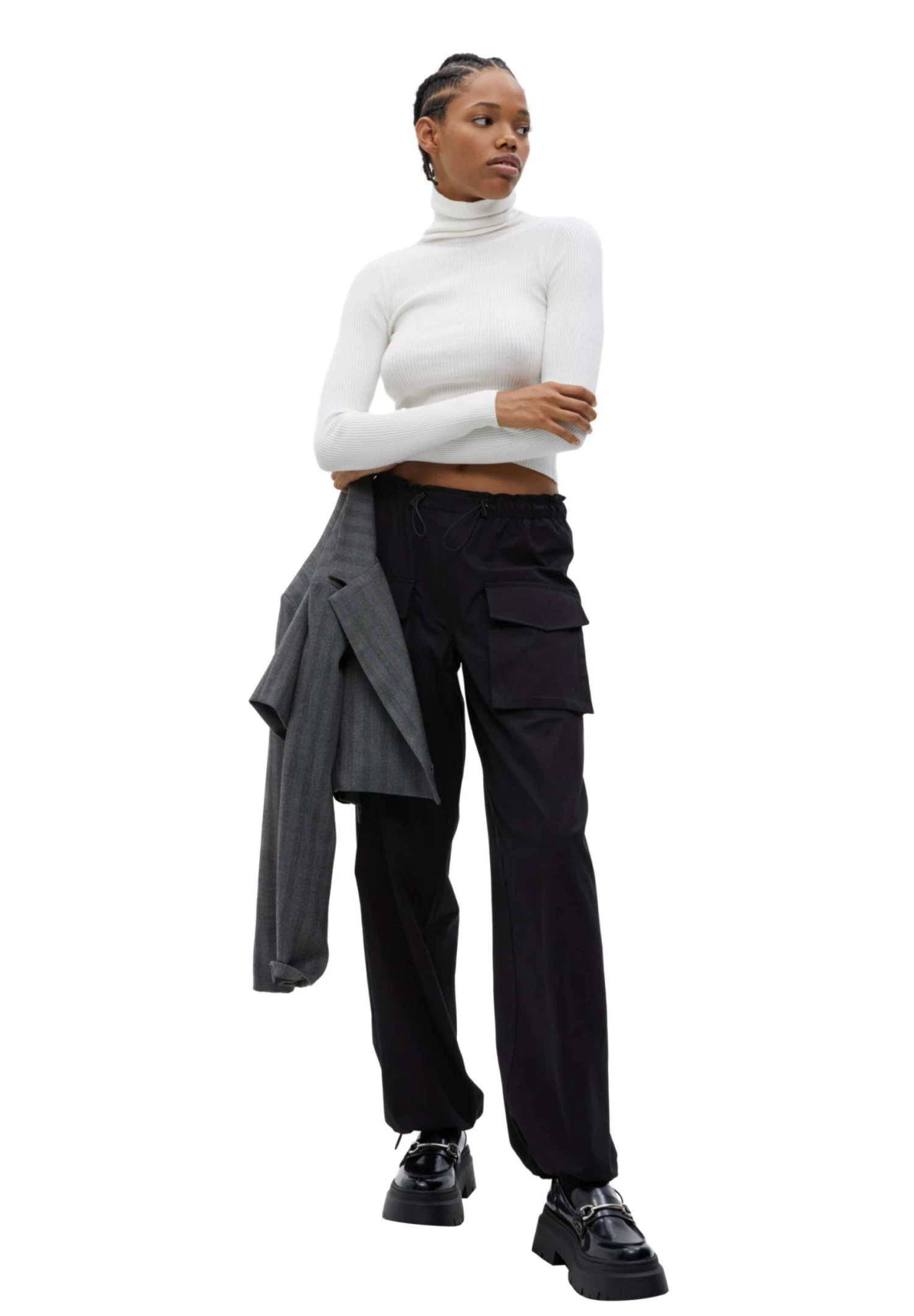PULL & BEAR Turtleneck - Trui - White 2 PULL & BEAR Turtleneck - Trui - White - Afbeelding 2