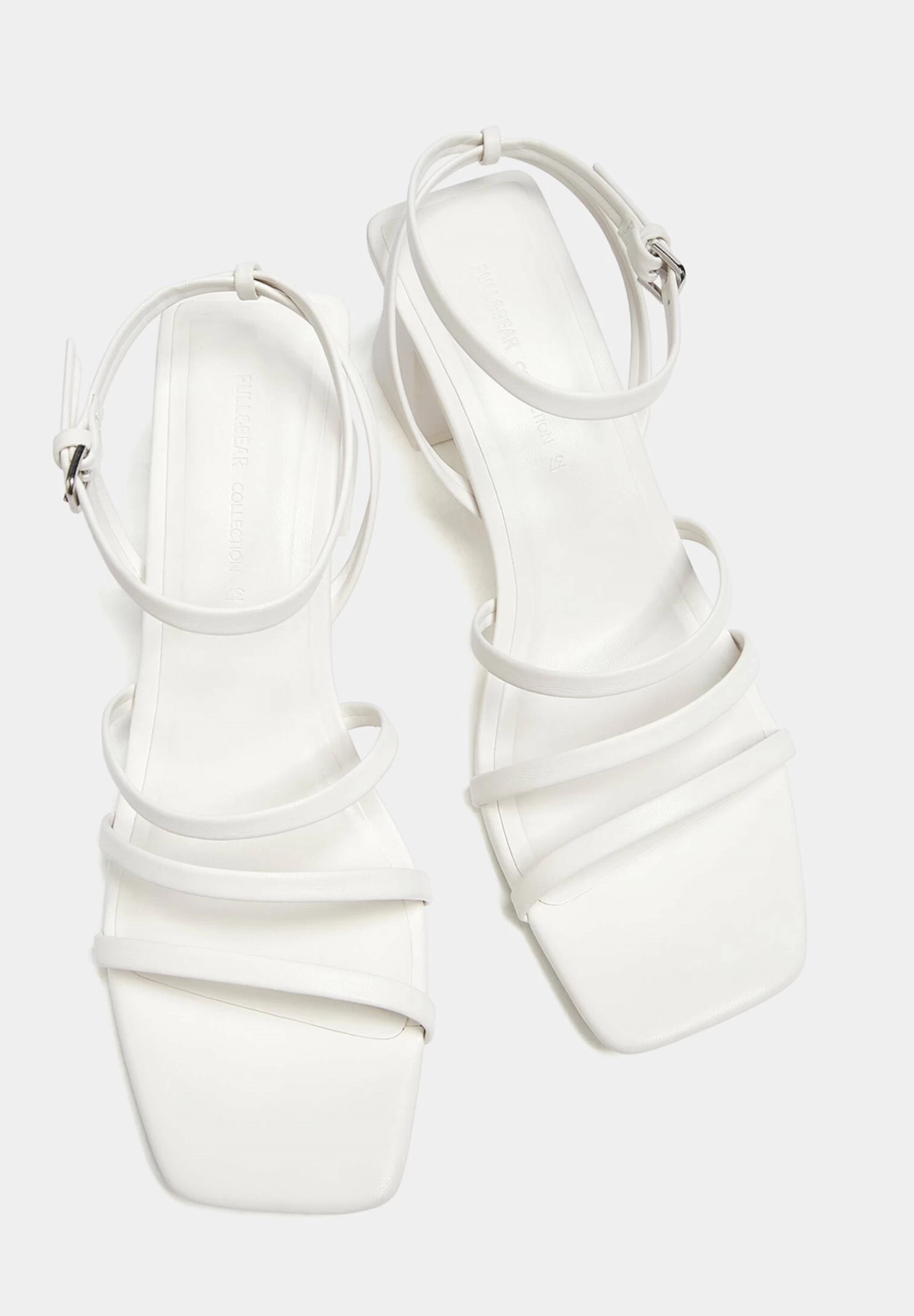 PULL & BEAR Strappy Heeled - Sandalen - White 3 PULL & BEAR Strappy Heeled - Sandalen - White - Afbeelding 3