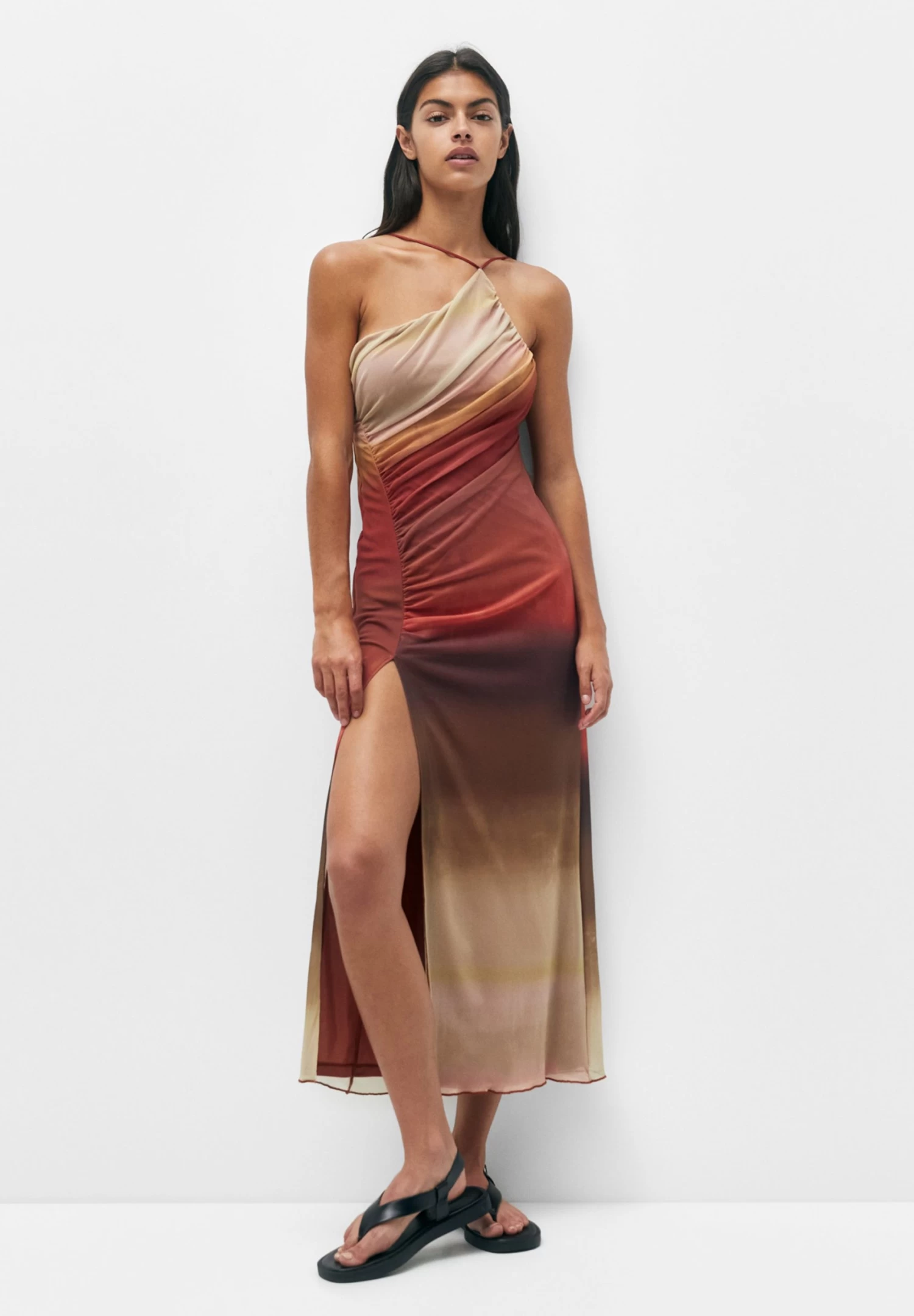 PULL & BEAR Long - Maxi-Jurk - Brown 1 PULL & BEAR Long - Maxi-Jurk - Brown