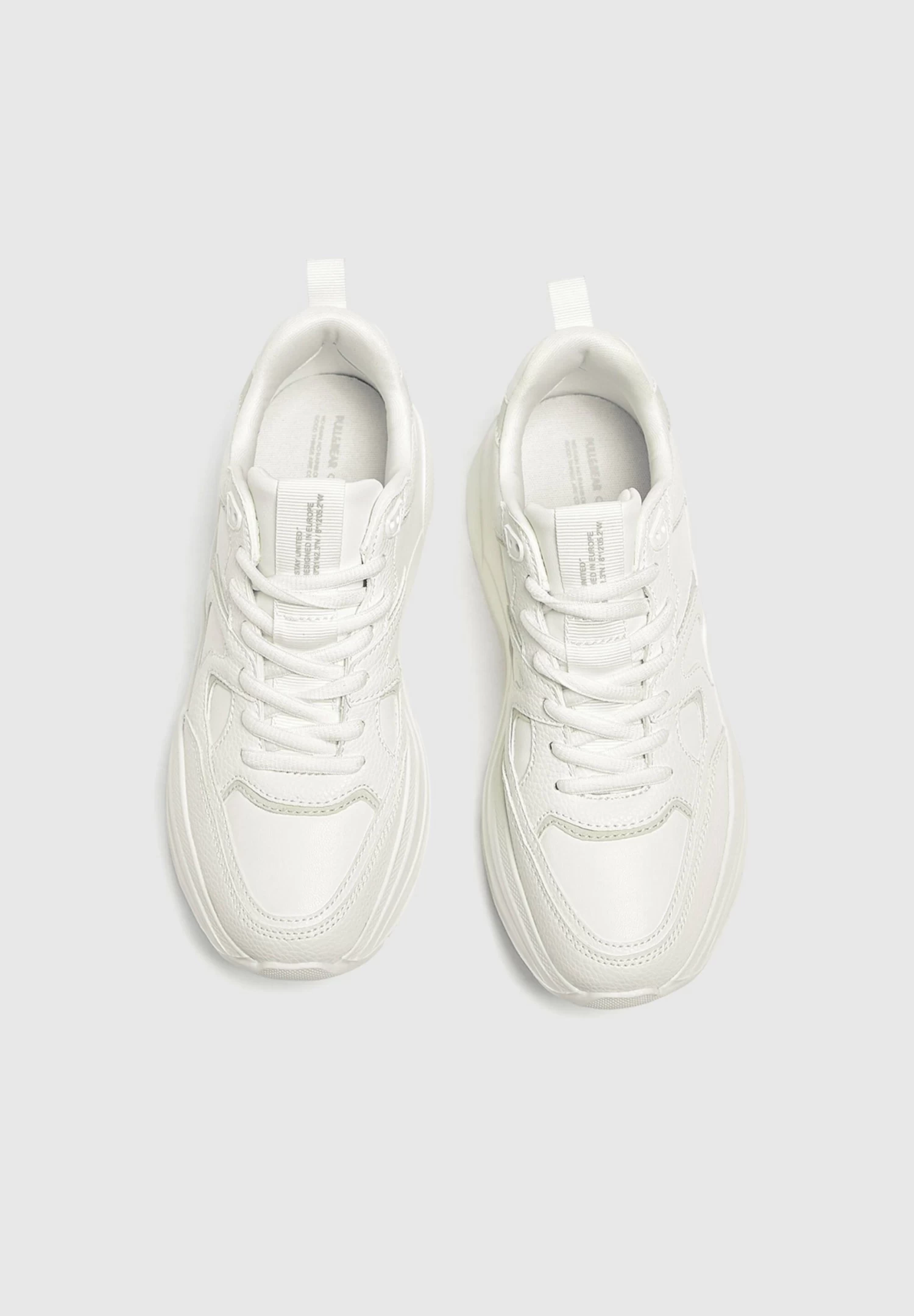 PULL & BEAR Dicker Sohle - Sneakers Laag - White 4 PULL & BEAR Dicker Sohle - Sneakers Laag - White - Afbeelding 4