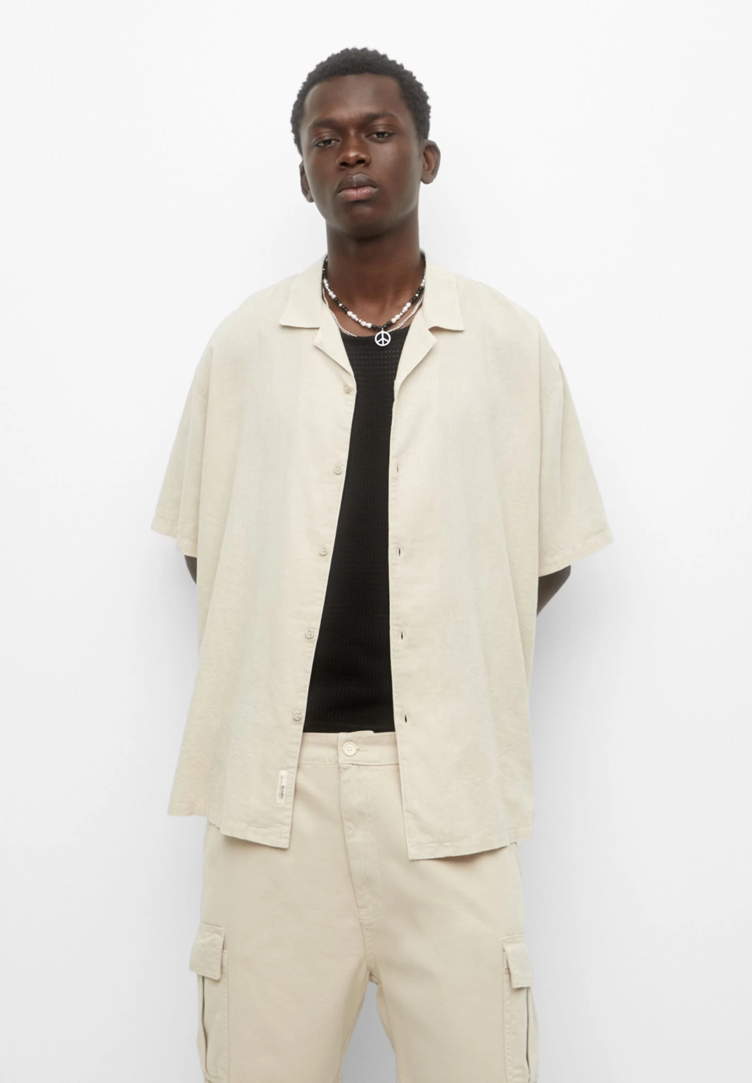 PULL & BEAR Basic Short Sleeve - Overhemd - Ochre 1 PULL & BEAR Basic Short Sleeve - Overhemd - Ochre