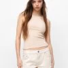PULL & BEAR Low-Waist - Jeansshort - Sand