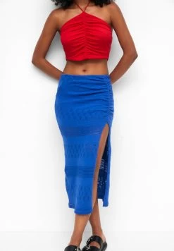 PULL & BEAR Crochet Midi - Kokerrok - Blue