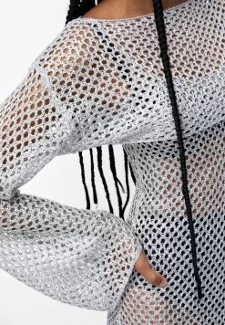 PULL & BEAR Cropped - Trui - Silver Coloured -PULL BEAR Winkel c19c389990ec40fb80f73845d80c25d0