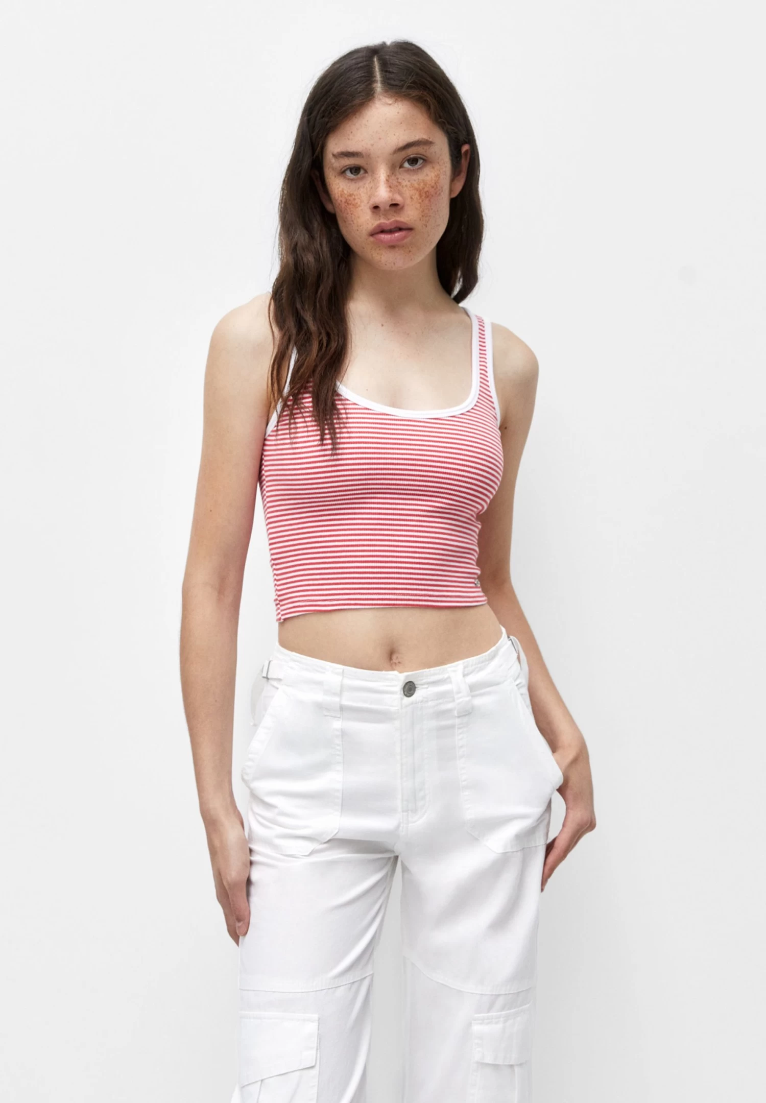 PULL & BEAR Striped - Tank - Top - Red 1 PULL & BEAR Striped - Tank - Top - Red