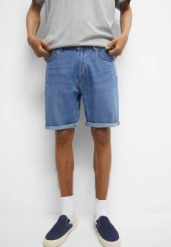 PULL & BEAR Bermuda With Turn-Up Hems - Jeansshort - Blue Denim