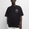 PULL & BEAR Short Sleeve Brooklyn Streets - T-Shirt Print - Black