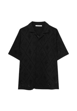 PULL & BEAR Short Sleeve Black Openwork- Overhemd - Black -PULL BEAR Winkel c324b5bd506646b3823bee89caa2fc2e
