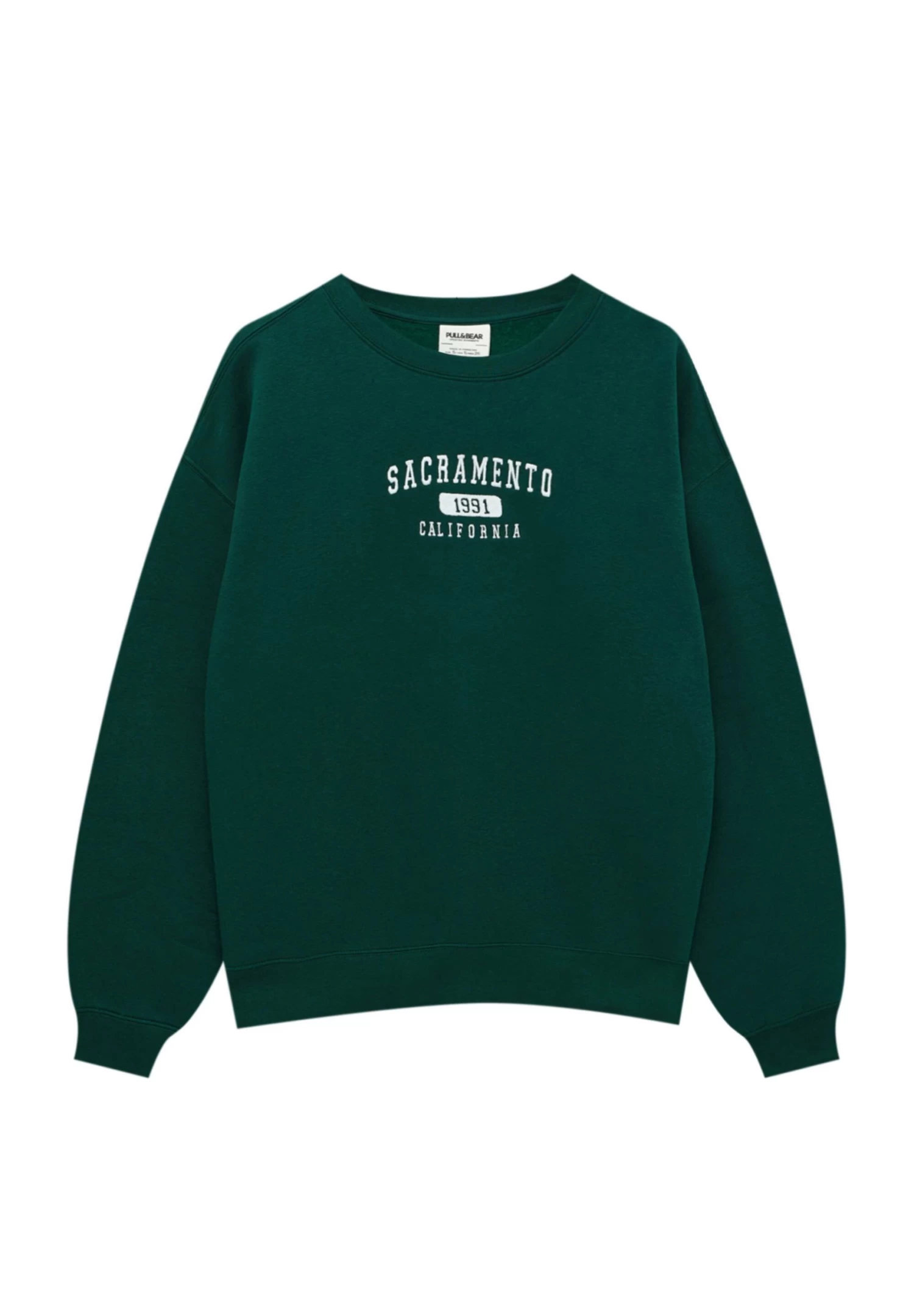 PULL & BEAR Embroidered Varsity - Sweater - Dark Green 5 PULL & BEAR Embroidered Varsity - Sweater - Dark Green - Afbeelding 5