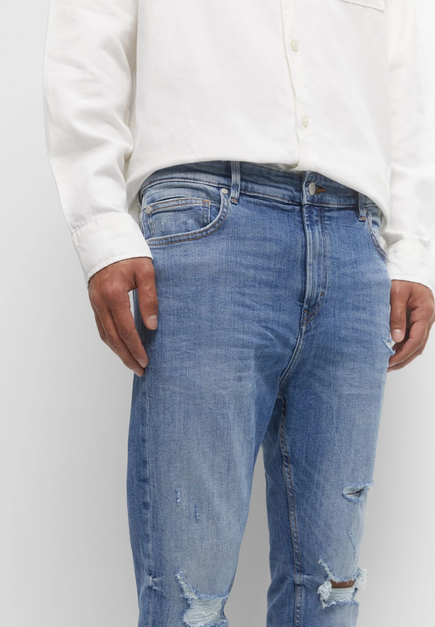 PULL & BEAR Slim Fit Jeans - Stone Blue Denim 3 PULL & BEAR Slim Fit Jeans - Stone Blue Denim - Afbeelding 3