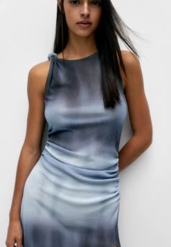 PULL & BEAR Long Tie-Dye- Maxi-Jurk - Light Blue -PULL BEAR Winkel c3d901da45604519a52aa724bfd8b919