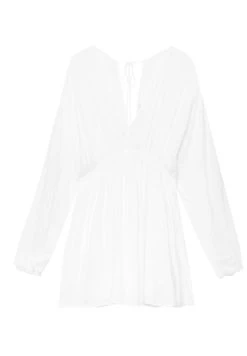 PULL & BEAR Long Sleeve - Short - Jurk - White -PULL BEAR Winkel c53ba222cc934996afbdb52b6da11935
