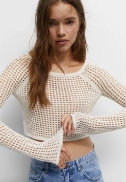 PULL & BEAR Short Open-Knit - Trui - Beige -PULL BEAR Winkel c574d877e6bb478abbb92558e3f8146f