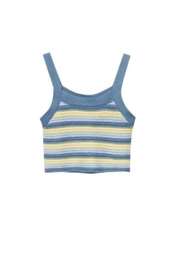 PULL & BEAR Striped Crochet Crop - Top - Blue -PULL BEAR Winkel c6ac1f73ef82464f812233756d8d633c