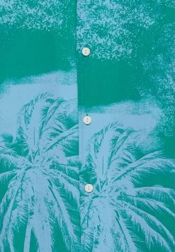 PULL & BEAR Short Sleeve Stwd Palm Tree - Overhemd - Turquoise -PULL BEAR Winkel c94cc5af9c35469bb494fb613f0d1c5c