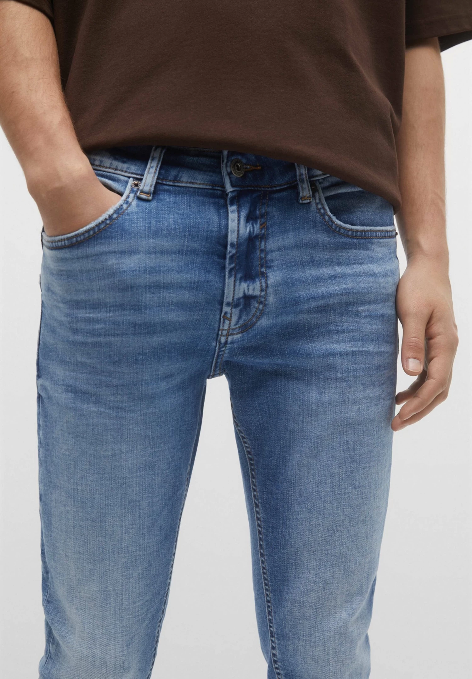 PULL & BEAR Slim Fit Jeans - Blue Denim 4 PULL & BEAR Slim Fit Jeans - Blue Denim - Afbeelding 4