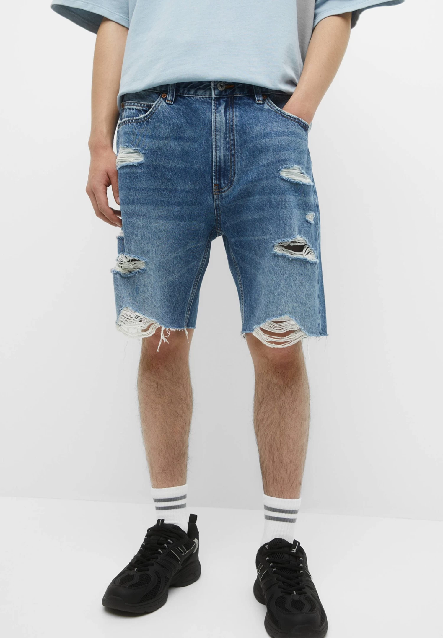 PULL & BEAR Bermuda - Jeansshort - Blue Denim 1 PULL & BEAR Bermuda - Jeansshort - Blue Denim